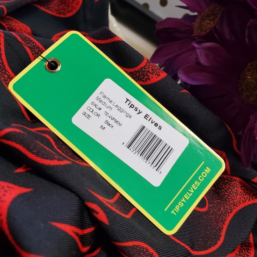 TIPSY ELVES DEVIL FLAME LEGGINGS SzM NWT - Picture 6 of 7